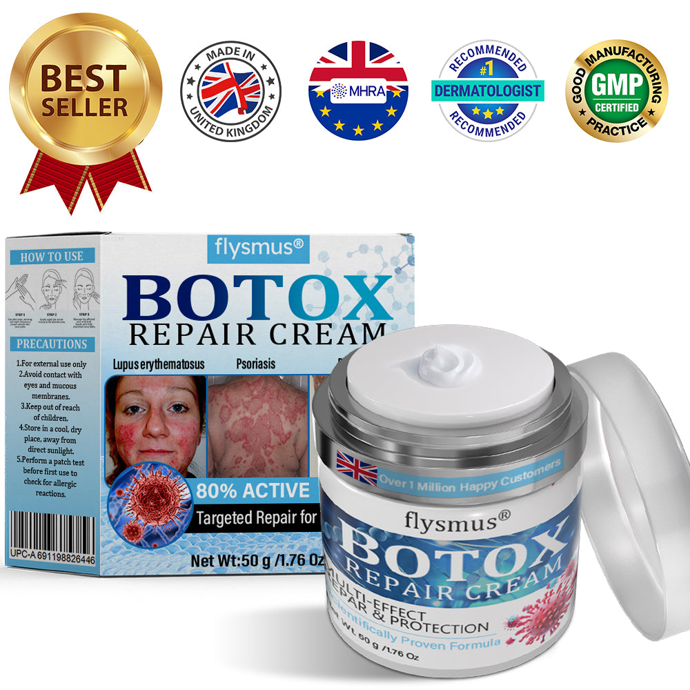 ✅ Made and Shipped from the UK | flysmus® Botox Repair Cream 🧑🏼‍⚕️ Anti-aging, Skin Repair, Acne and Dark Spot Treatment, Wart and Mole Removal, and Psoriasis Treatment🍀