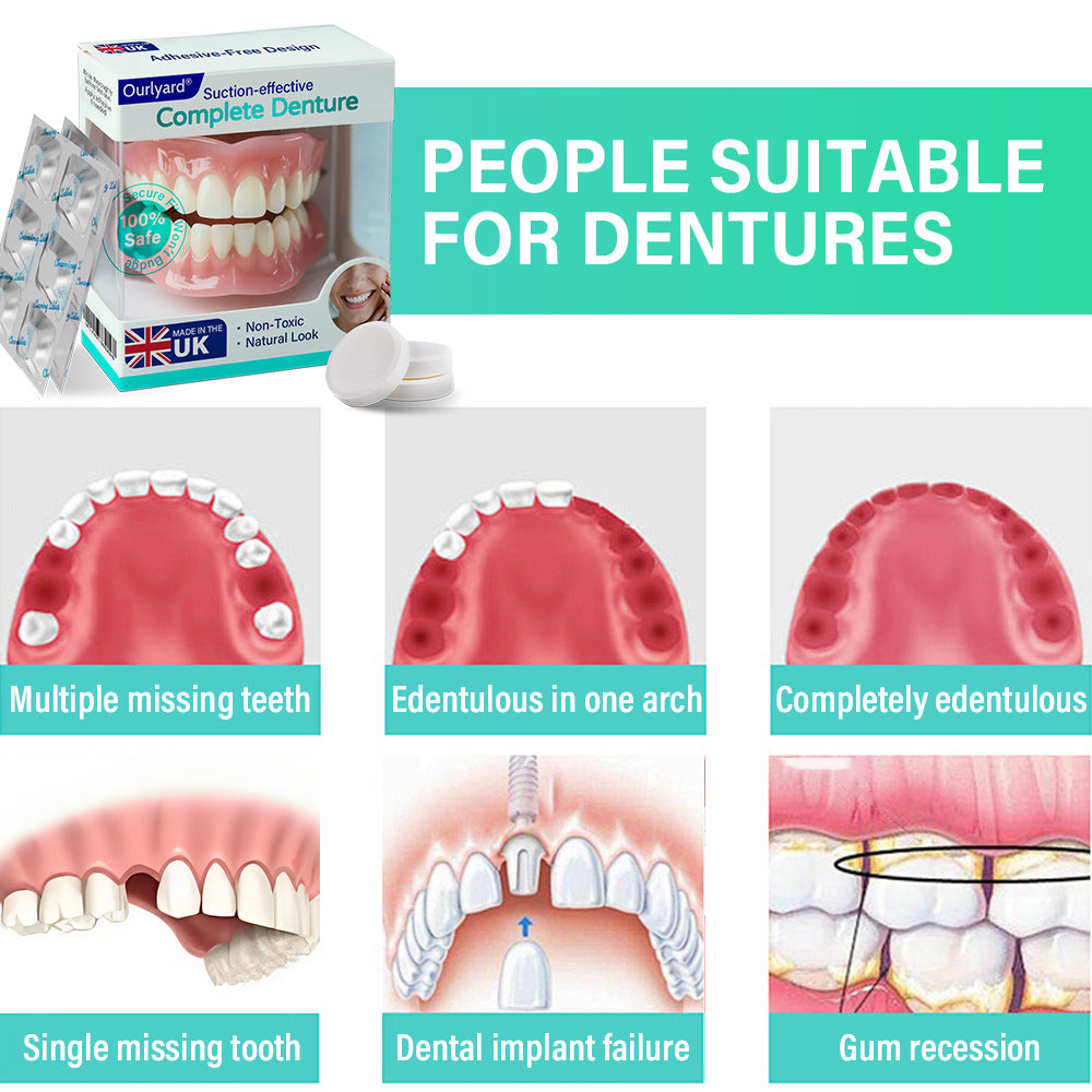 ✅ Made and Shipped from the UK | Ourlyard® Suction-fit Complete Denture🌷